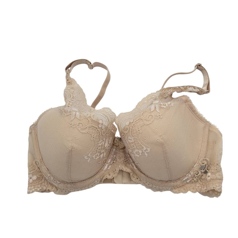 Smart & Sexy Peek-a-Boo‎ Beige Lightly Lined Underwire Bra Size 34D